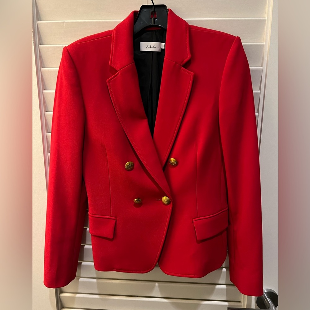 ALC fitted double breasted red blazer